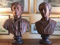 Busts of John Keats and Percy Bysshe Shelley