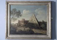 Three C19 paintings of the Non-Catholic Cemetery and the Pyramid of Caius Cestius