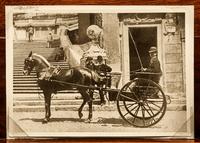 Photographs showing Axel Munthe’s horse-drawn carriage in Piazza di Spagna and the Munthe home in Sweden