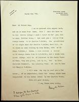 Autograph letter by Harry K. Hudson to Harry Nelson Gay
