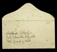 Autograph letter and envelope by John Hamilton Reynolds to Mr Hessey