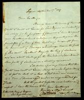 Autograph letter by Captain Daniel Roberts to Lord High Admiral