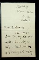 Autograph letter by W. C. Cartwright to Elizabeth of Austria