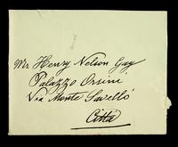 Autograph letter and envelope by A. John Trucchi to  Harry Nelson Gay