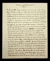 Manuscript recollections titled 'The Keats and Shelley Graves at Rome'